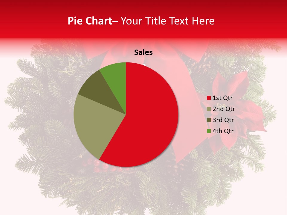 Christmas Wreath Made From Real Pine Boughs Isolated On White Background PowerPoint Template
