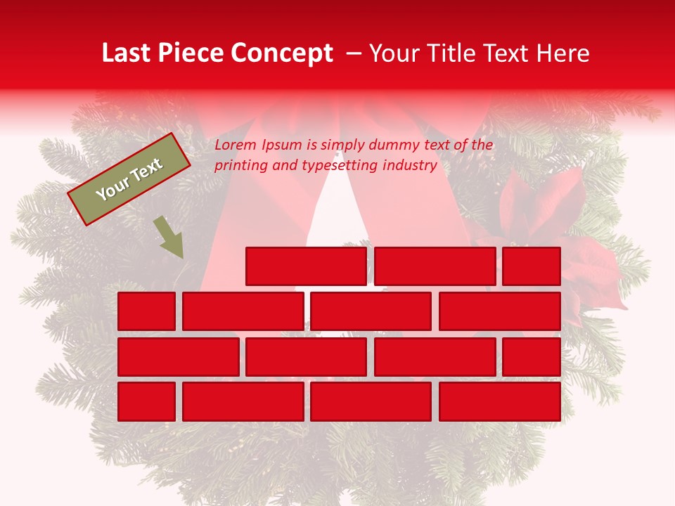 Christmas Wreath Made From Real Pine Boughs Isolated On White Background PowerPoint Template