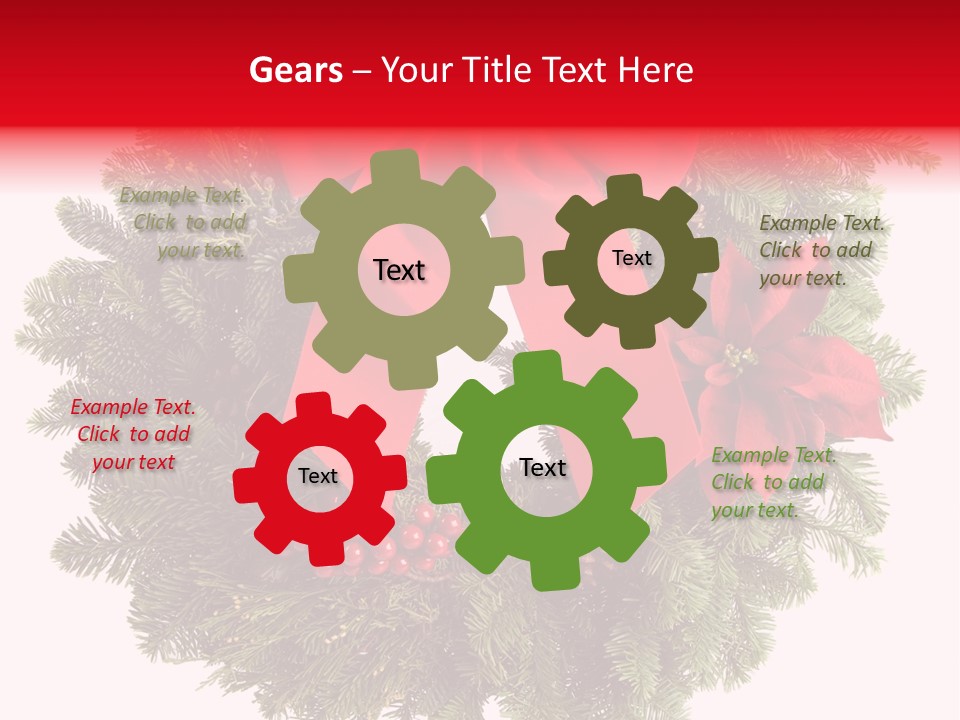 Christmas Wreath Made From Real Pine Boughs Isolated On White Background PowerPoint Template