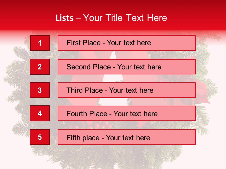 Christmas Wreath Made From Real Pine Boughs Isolated On White Background PowerPoint Template