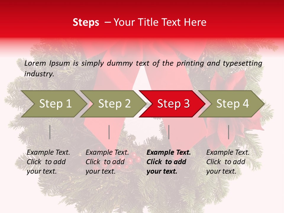 Christmas Wreath Made From Real Pine Boughs Isolated On White Background PowerPoint Template
