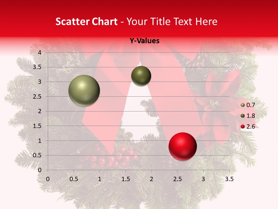 Christmas Wreath Made From Real Pine Boughs Isolated On White Background PowerPoint Template