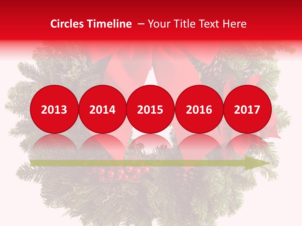 Christmas Wreath Made From Real Pine Boughs Isolated On White Background PowerPoint Template