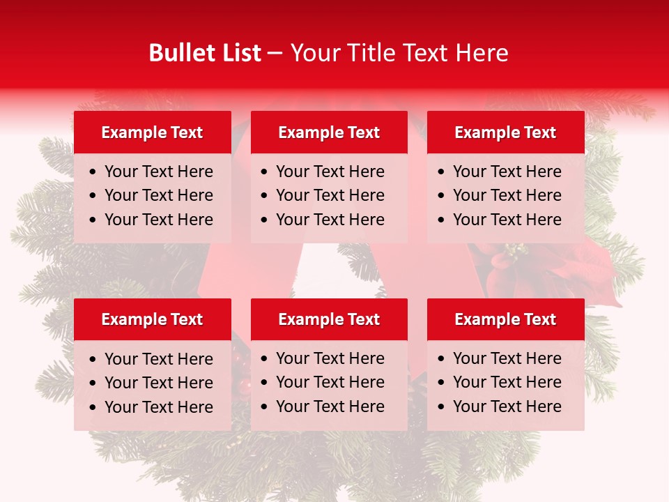 Christmas Wreath Made From Real Pine Boughs Isolated On White Background PowerPoint Template