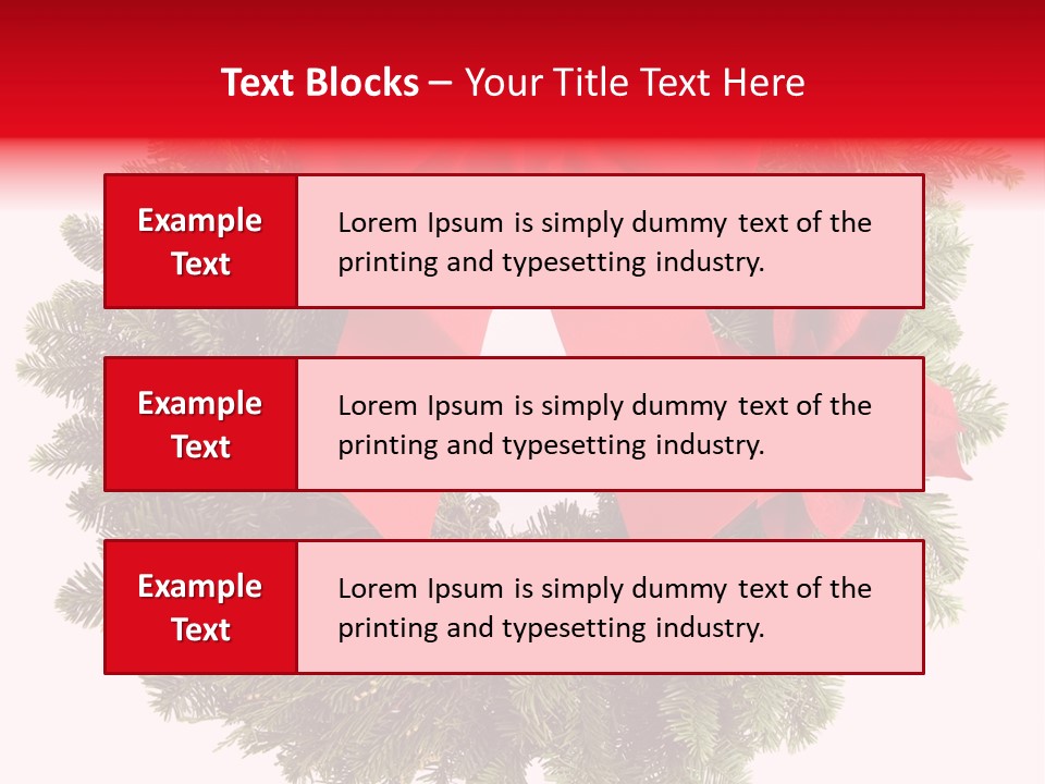 Christmas Wreath Made From Real Pine Boughs Isolated On White Background PowerPoint Template