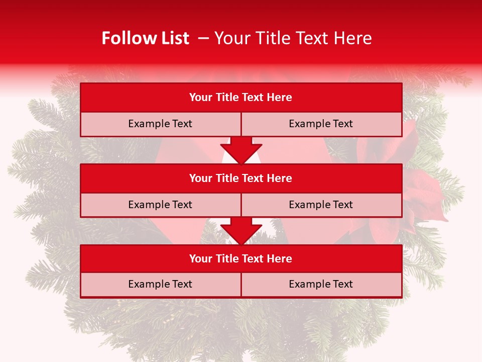 Christmas Wreath Made From Real Pine Boughs Isolated On White Background PowerPoint Template