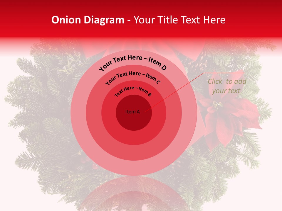 Christmas Wreath Made From Real Pine Boughs Isolated On White Background PowerPoint Template