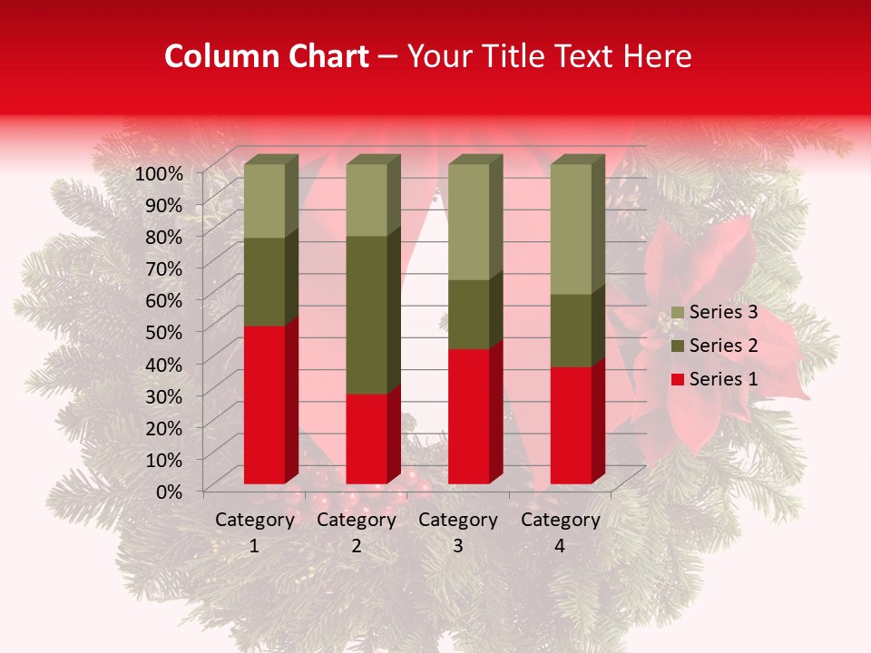 Christmas Wreath Made From Real Pine Boughs Isolated On White Background PowerPoint Template