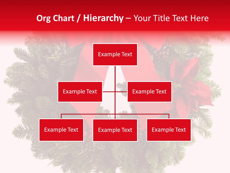 Christmas Wreath Made From Real Pine Boughs Isolated On White Background PowerPoint Template