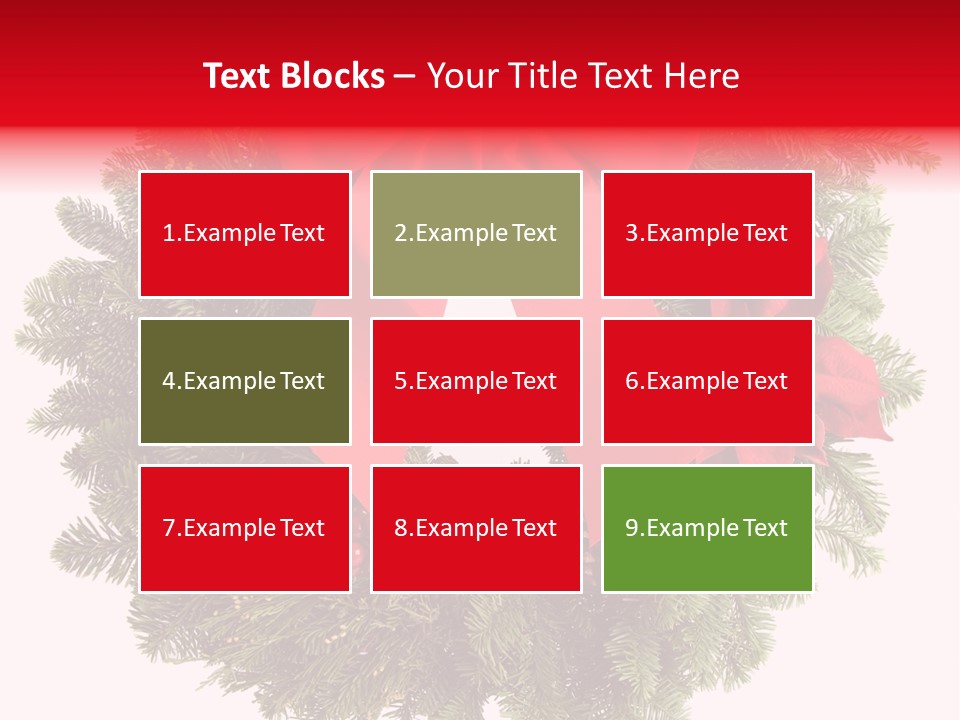 Christmas Wreath Made From Real Pine Boughs Isolated On White Background PowerPoint Template