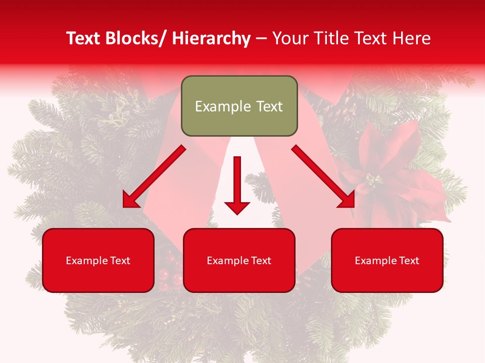 Christmas Wreath Made From Real Pine Boughs Isolated On White Background PowerPoint Template