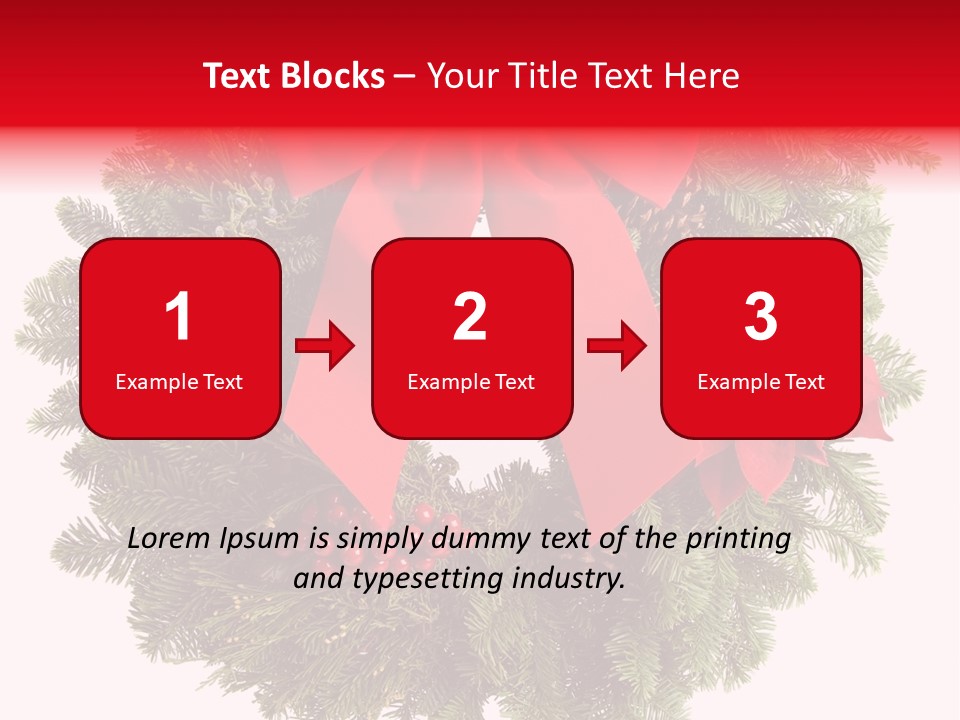 Christmas Wreath Made From Real Pine Boughs Isolated On White Background PowerPoint Template