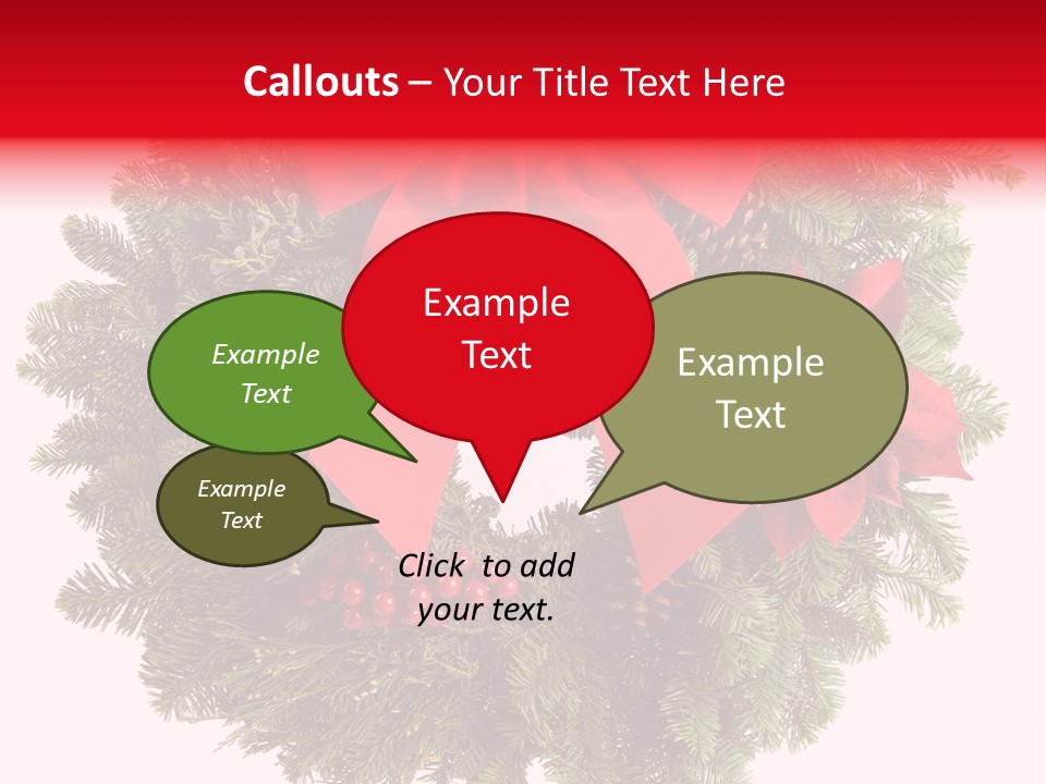 Christmas Wreath Made From Real Pine Boughs Isolated On White Background PowerPoint Template