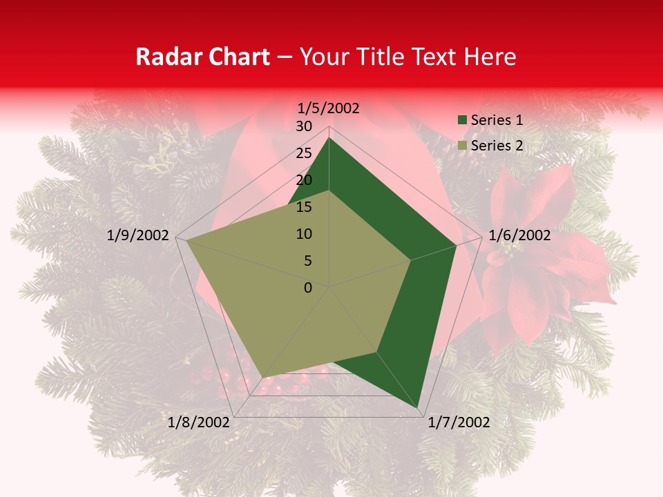 Christmas Wreath Made From Real Pine Boughs Isolated On White Background PowerPoint Template