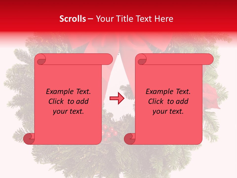 Christmas Wreath Made From Real Pine Boughs Isolated On White Background PowerPoint Template