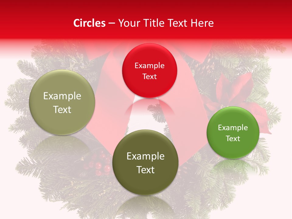 Christmas Wreath Made From Real Pine Boughs Isolated On White Background PowerPoint Template