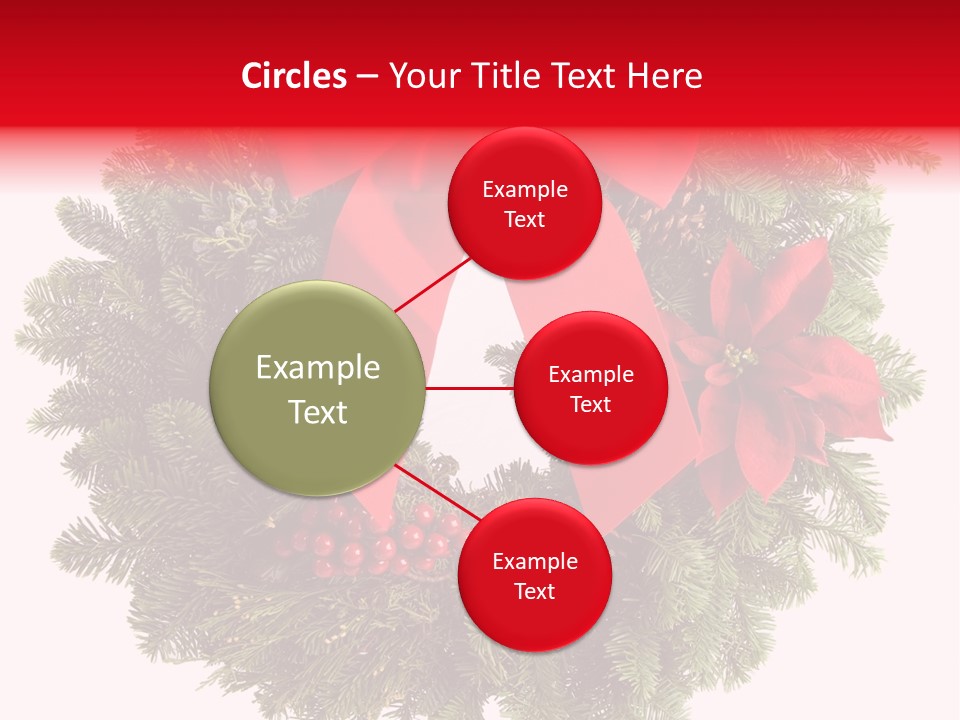 Christmas Wreath Made From Real Pine Boughs Isolated On White Background PowerPoint Template