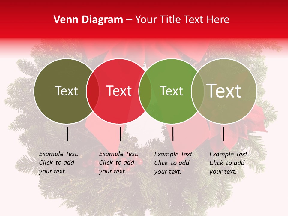 Christmas Wreath Made From Real Pine Boughs Isolated On White Background PowerPoint Template