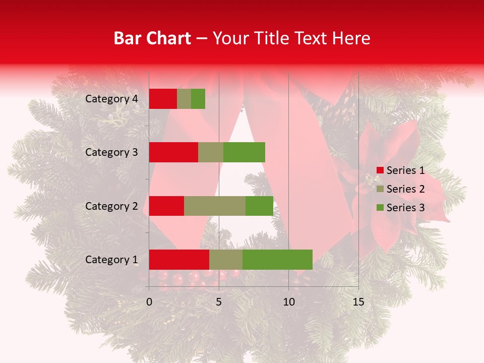 Christmas Wreath Made From Real Pine Boughs Isolated On White Background PowerPoint Template