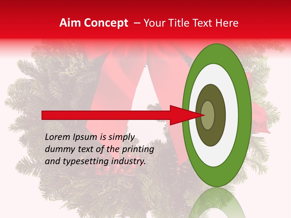 Christmas Wreath Made From Real Pine Boughs Isolated On White Background PowerPoint Template