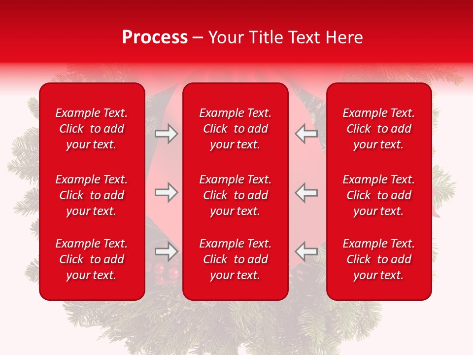 Christmas Wreath Made From Real Pine Boughs Isolated On White Background PowerPoint Template