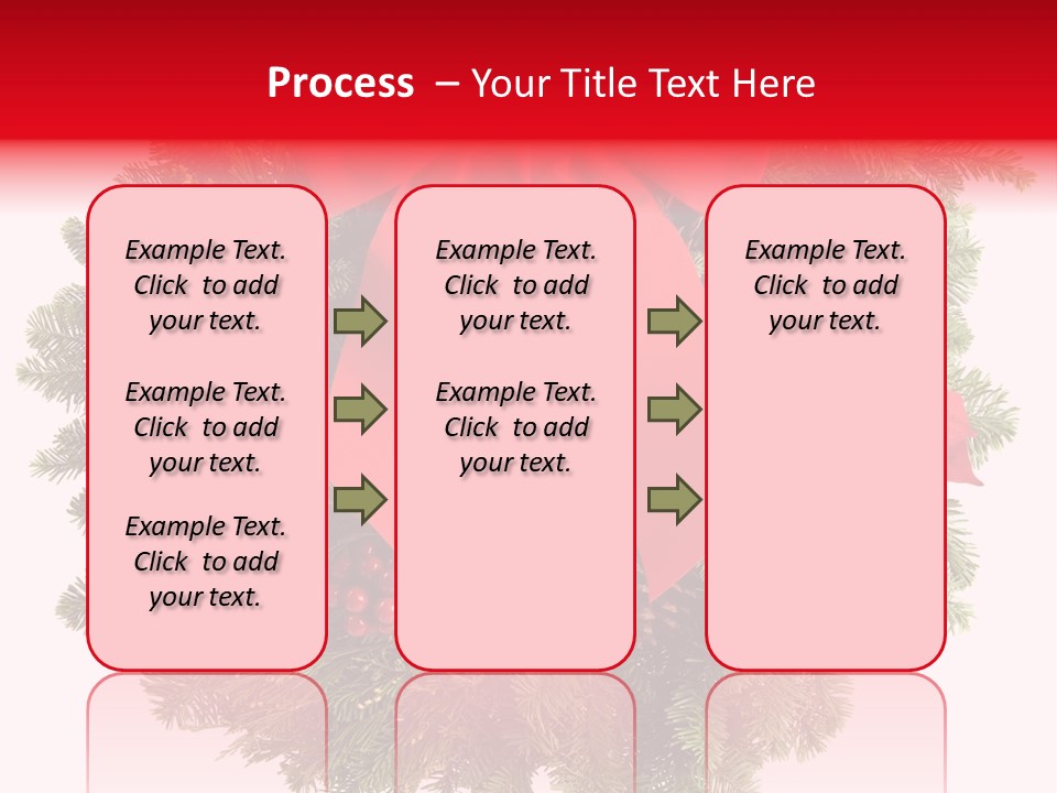Christmas Wreath Made From Real Pine Boughs Isolated On White Background PowerPoint Template
