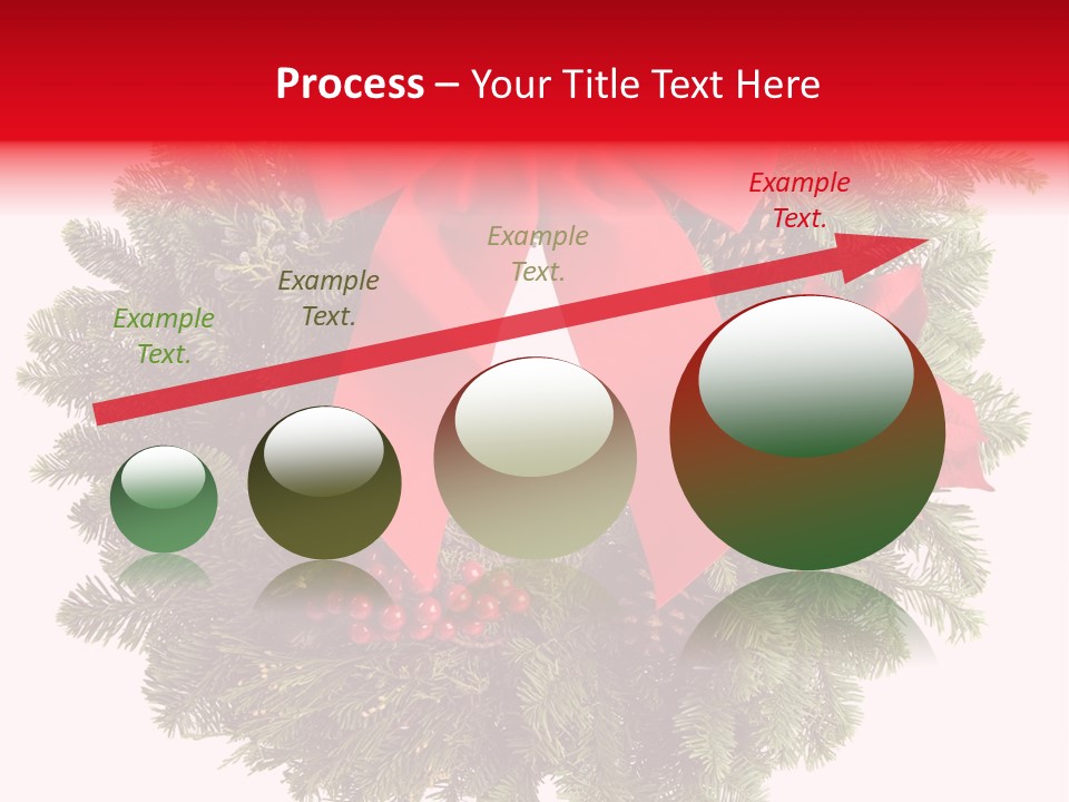 Christmas Wreath Made From Real Pine Boughs Isolated On White Background PowerPoint Template