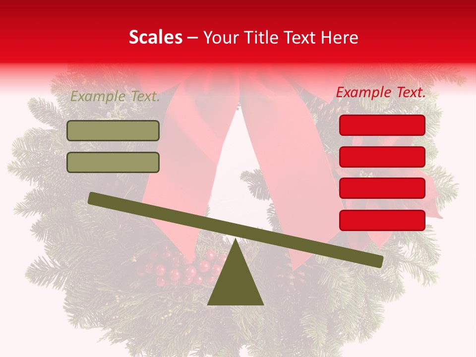 Christmas Wreath Made From Real Pine Boughs Isolated On White Background PowerPoint Template