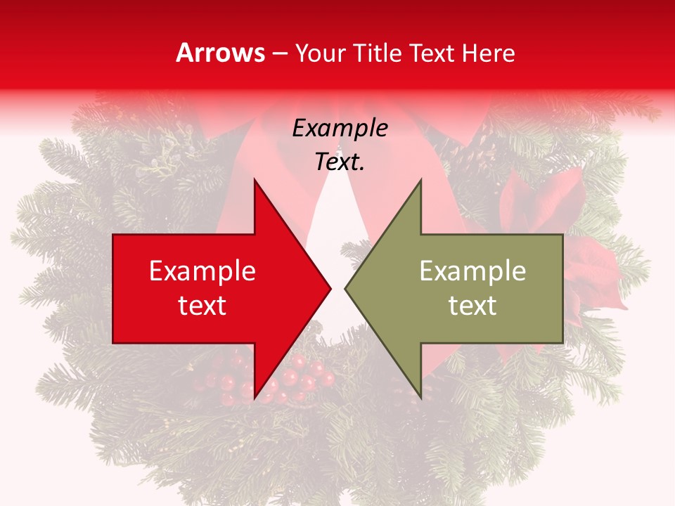 Christmas Wreath Made From Real Pine Boughs Isolated On White Background PowerPoint Template