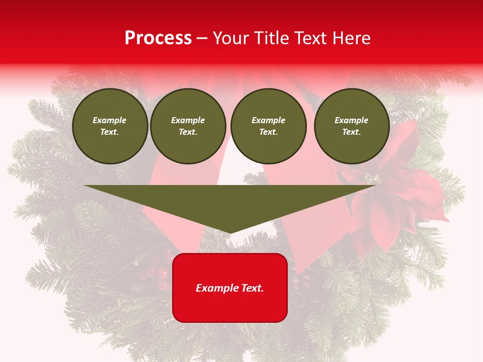 Christmas Wreath Made From Real Pine Boughs Isolated On White Background PowerPoint Template