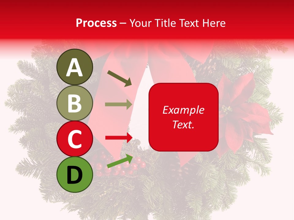 Christmas Wreath Made From Real Pine Boughs Isolated On White Background PowerPoint Template