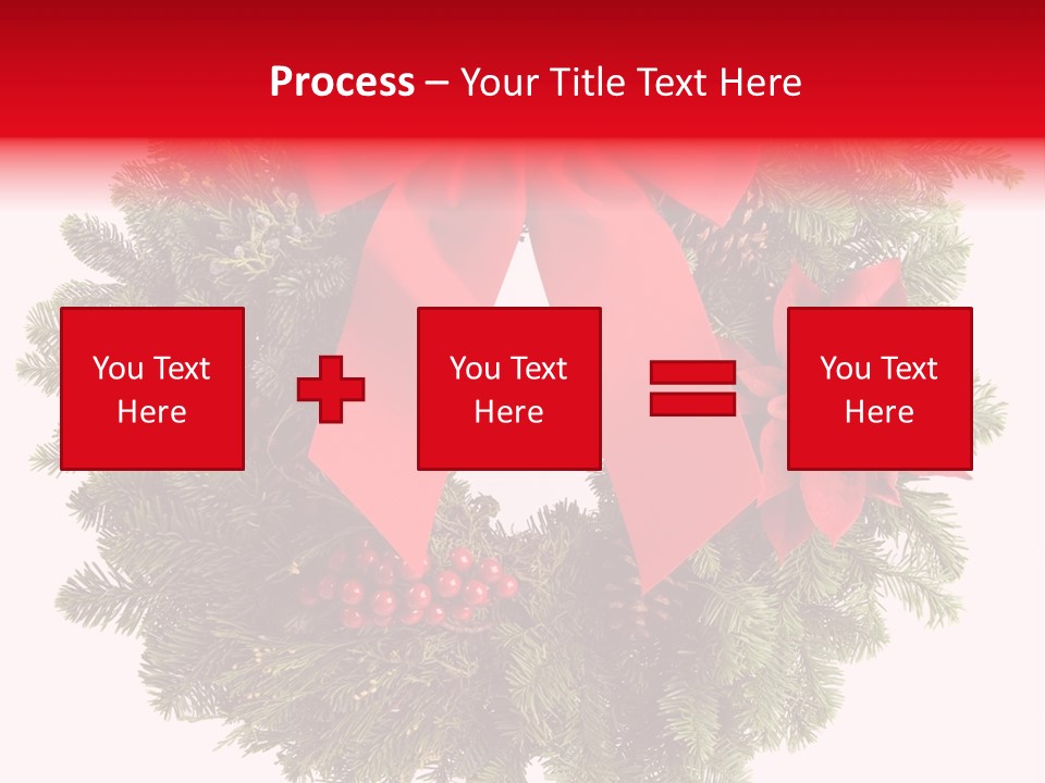 Christmas Wreath Made From Real Pine Boughs Isolated On White Background PowerPoint Template