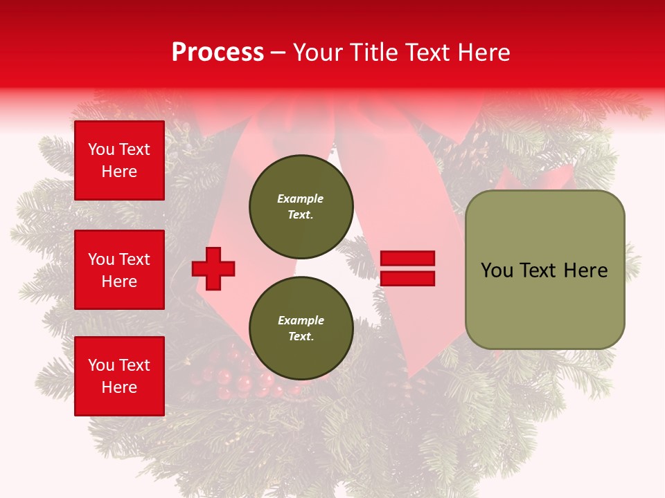 Christmas Wreath Made From Real Pine Boughs Isolated On White Background PowerPoint Template