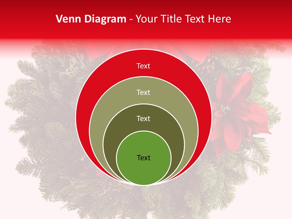Christmas Wreath Made From Real Pine Boughs Isolated On White Background PowerPoint Template