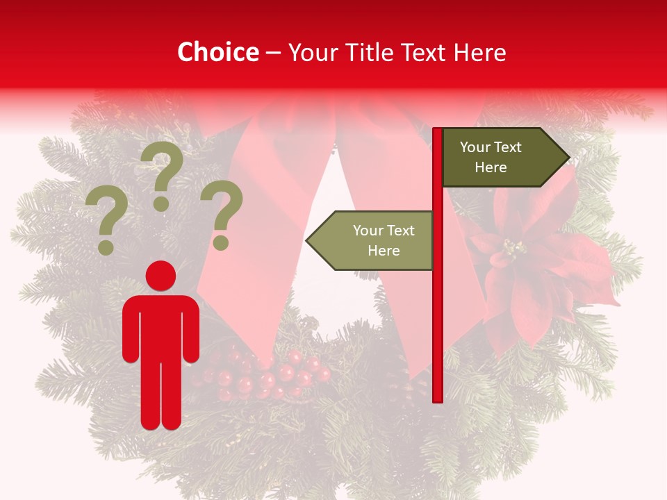 Christmas Wreath Made From Real Pine Boughs Isolated On White Background PowerPoint Template