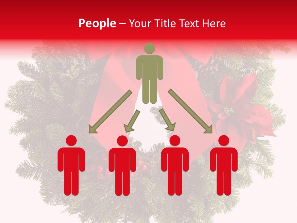 Christmas Wreath Made From Real Pine Boughs Isolated On White Background PowerPoint Template