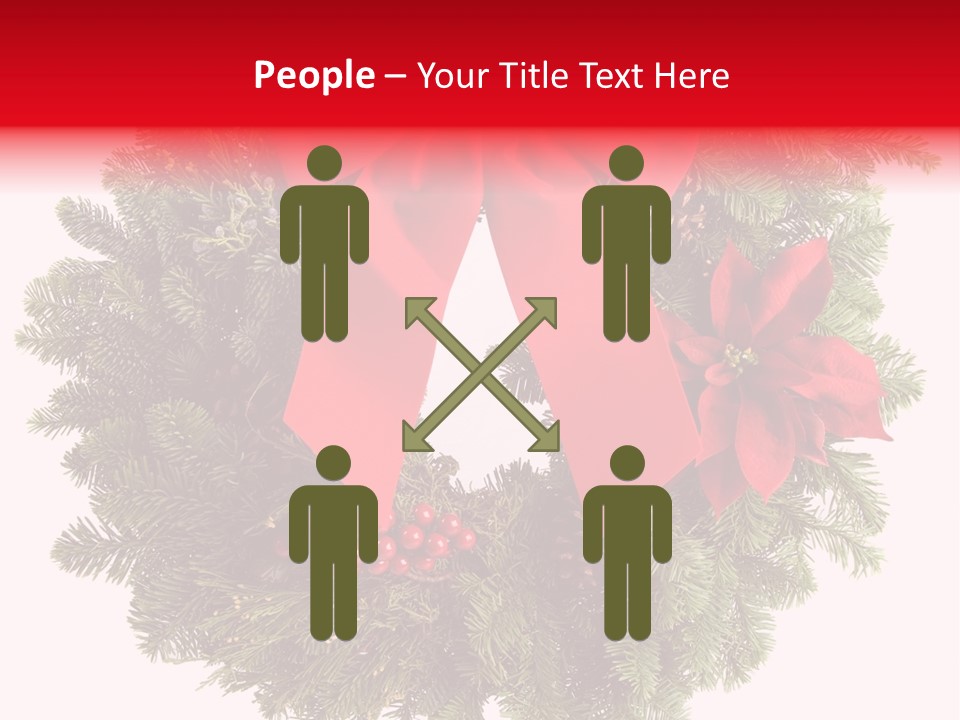 Christmas Wreath Made From Real Pine Boughs Isolated On White Background PowerPoint Template