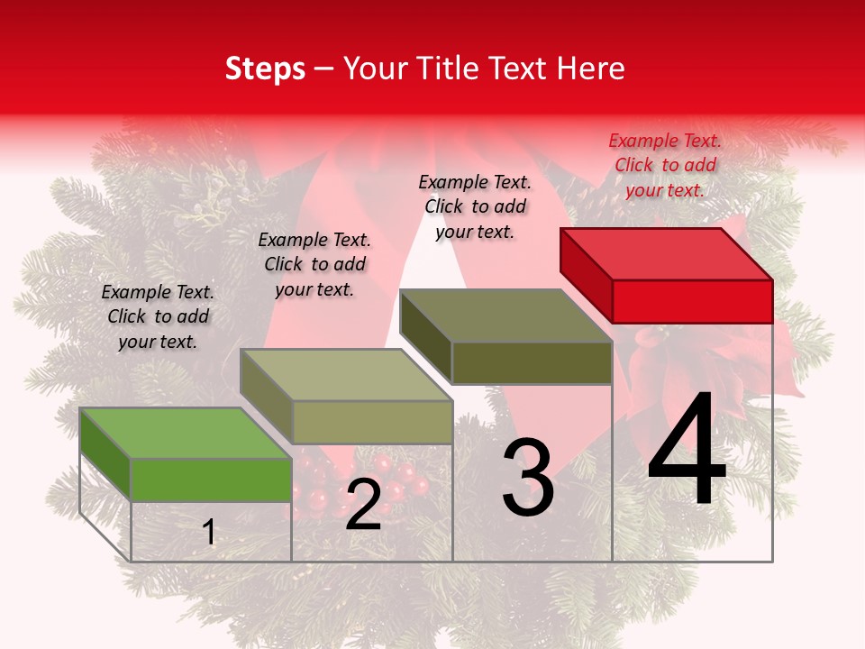 Christmas Wreath Made From Real Pine Boughs Isolated On White Background PowerPoint Template