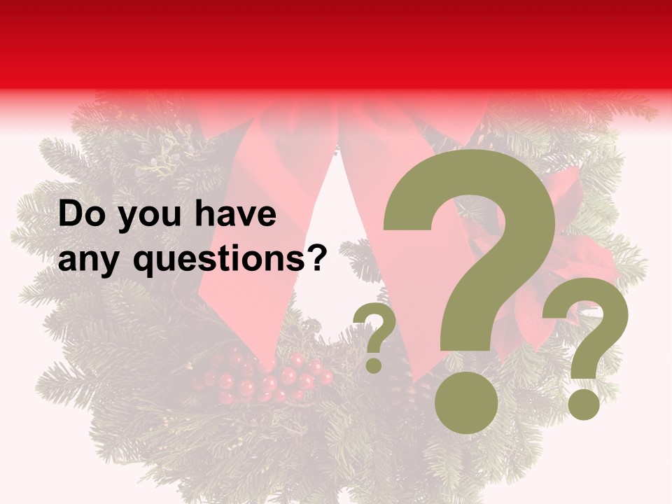 Christmas Wreath Made From Real Pine Boughs Isolated On White Background PowerPoint Template