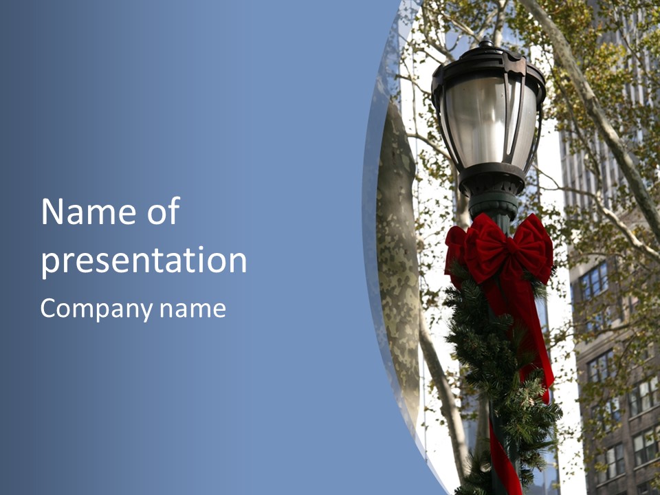 Holiday Lamp Post (3) PowerPoint Template