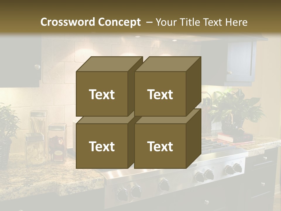 Luxury Kitchen With Modern Stove Close-Up. PowerPoint Template