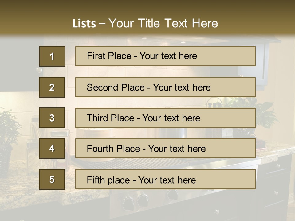 Luxury Kitchen With Modern Stove Close-Up. PowerPoint Template