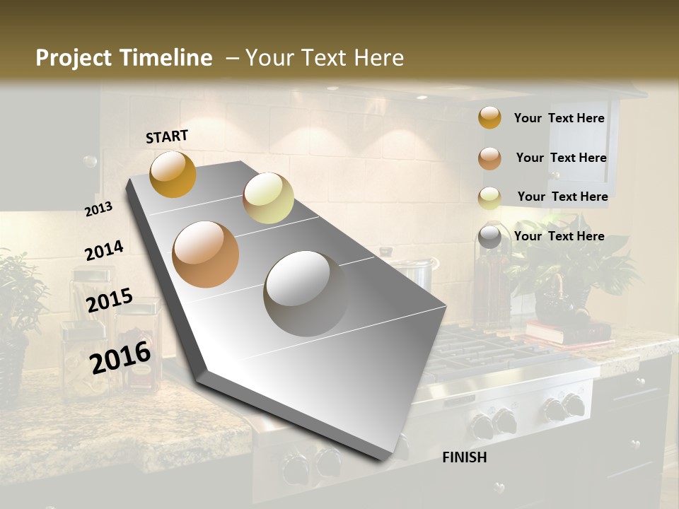 Luxury Kitchen With Modern Stove Close-Up. PowerPoint Template