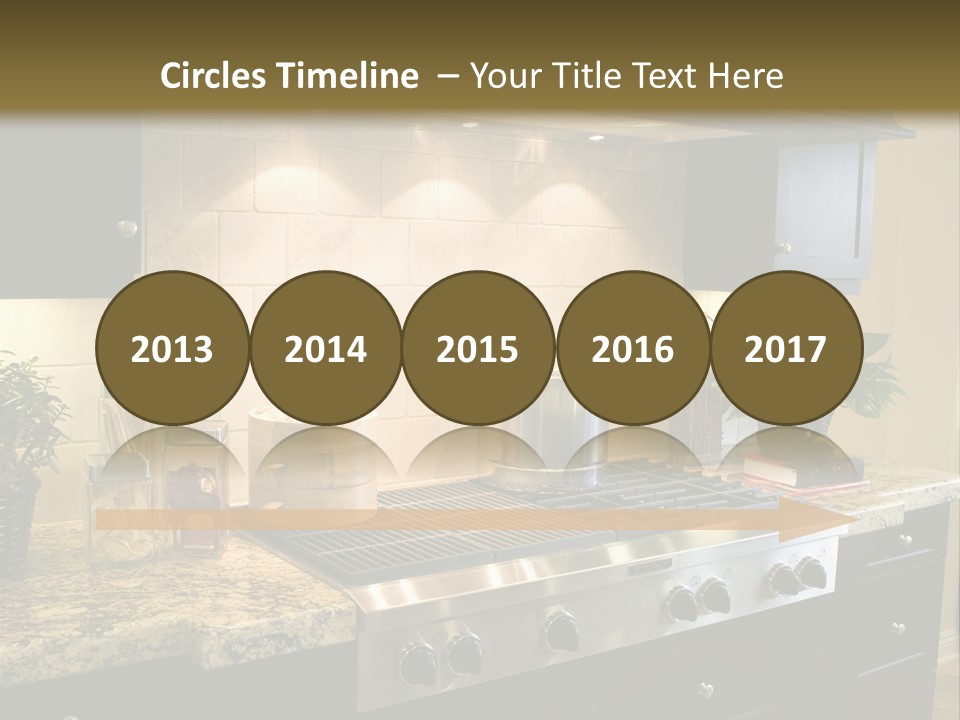 Luxury Kitchen With Modern Stove Close-Up. PowerPoint Template