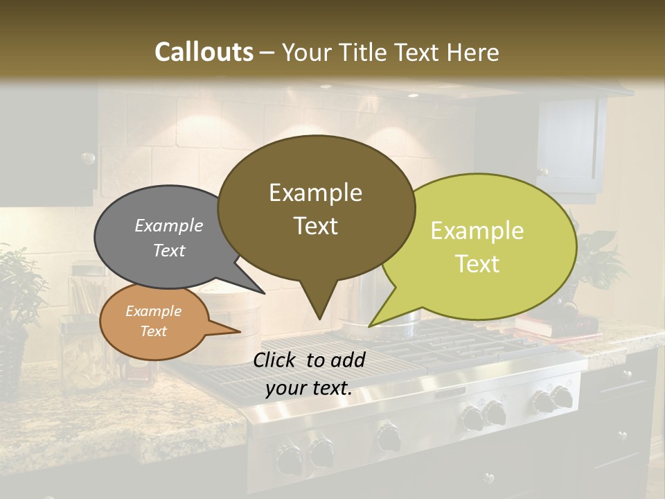 Luxury Kitchen With Modern Stove Close-Up. PowerPoint Template