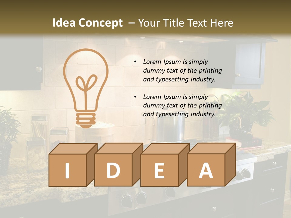 Luxury Kitchen With Modern Stove Close-Up. PowerPoint Template