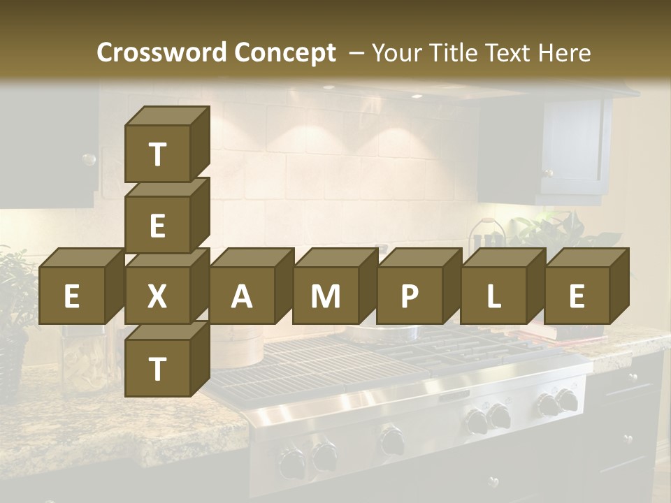 Luxury Kitchen With Modern Stove Close-Up. PowerPoint Template