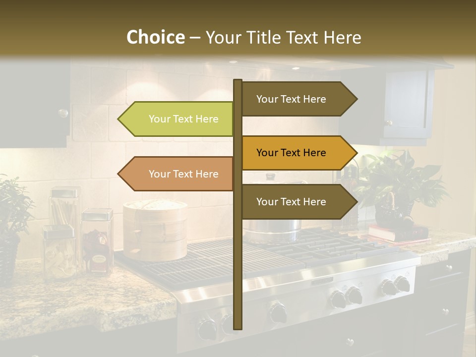 Luxury Kitchen With Modern Stove Close-Up. PowerPoint Template