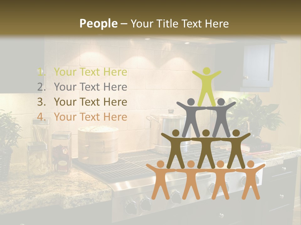 Luxury Kitchen With Modern Stove Close-Up. PowerPoint Template