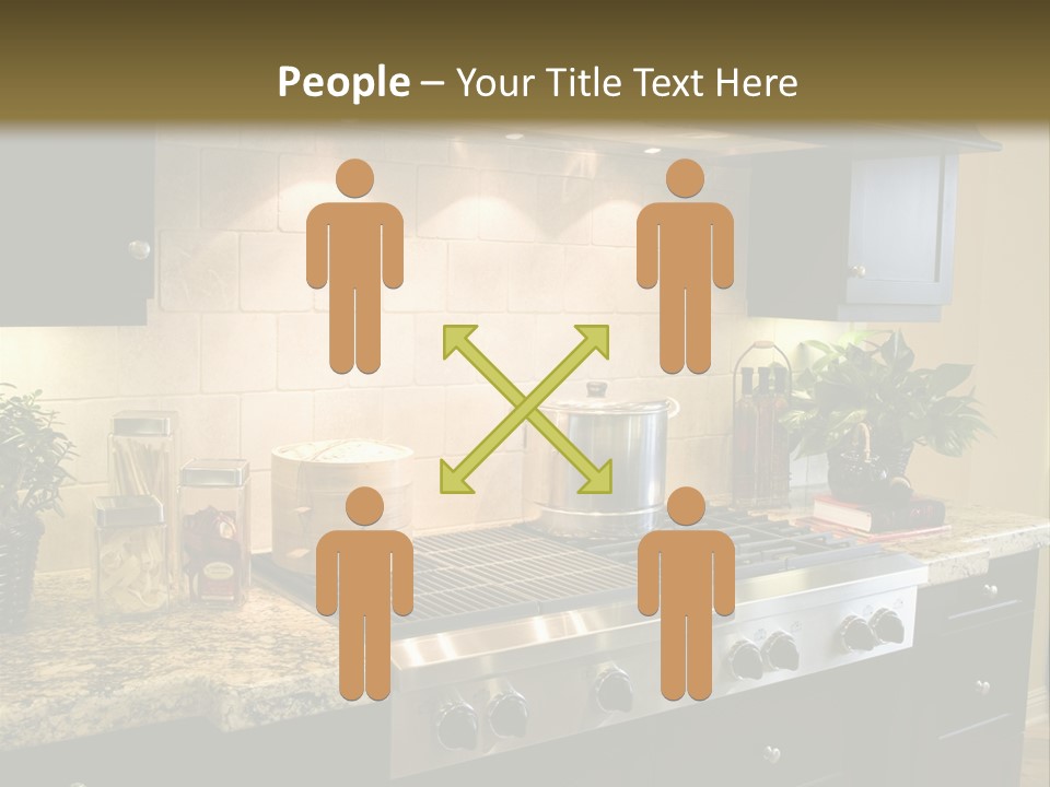 Luxury Kitchen With Modern Stove Close-Up. PowerPoint Template